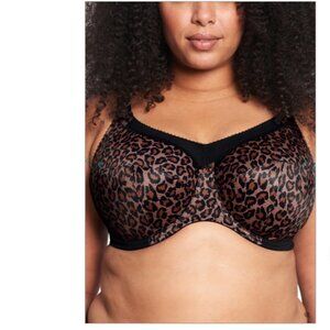 Goddess Kayla Sexy Animal Print Full Coverage Black Lingerie Bra Size36K